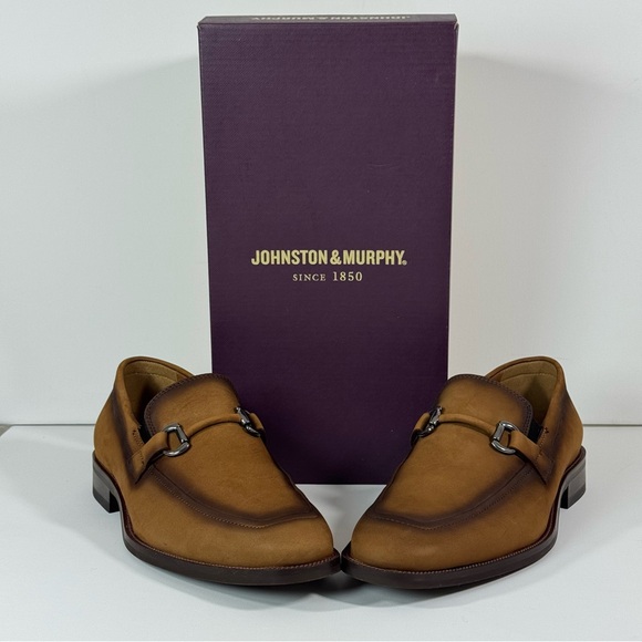 Johnston & Murphy Other - Johnston & Murphy Everett 594684 Men’s Tan Snuff NuBuck  Loafers Size 9